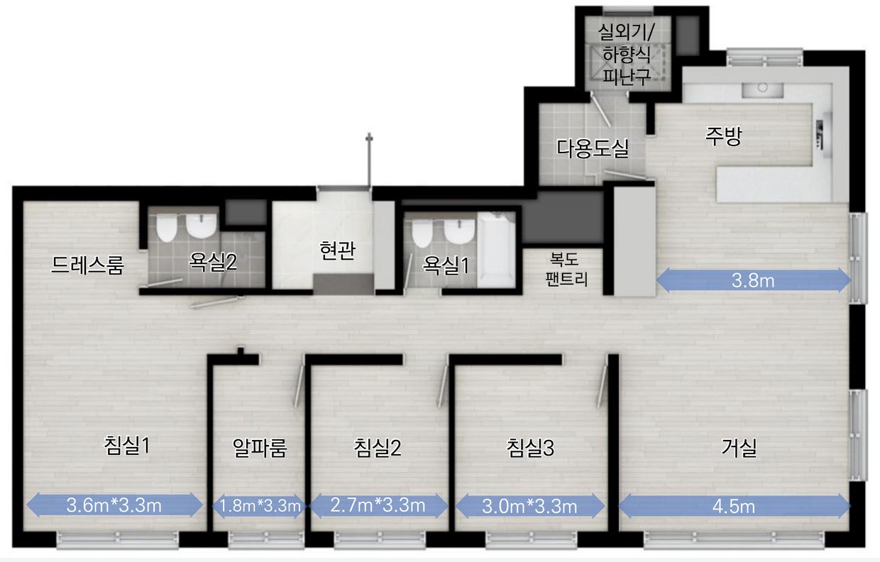 84㎡B 평면도(확장 기본형)