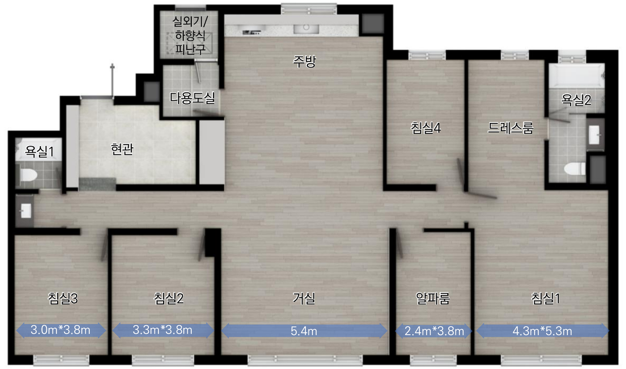 135㎡ 평면도(확장 기본형)